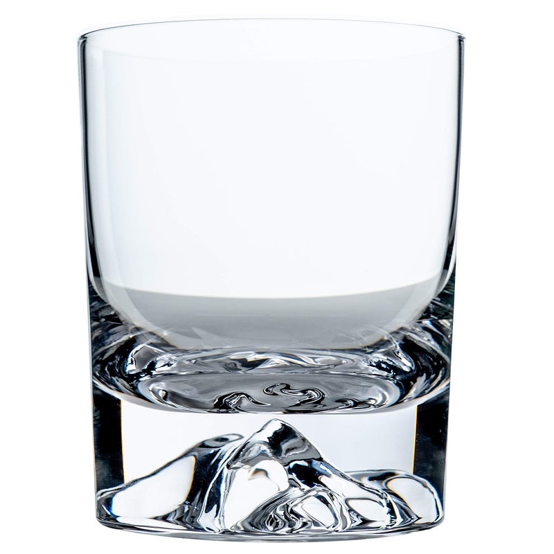 Amehla "Foundation Crystal Rocks Glasses - 10oz Whiskey Glasses with Mountains Heavy Weighted Base, Mountain Whiskey Glass for Bourbon - Elegant 10oz Cocktail Glass Set of 2 - Image 1